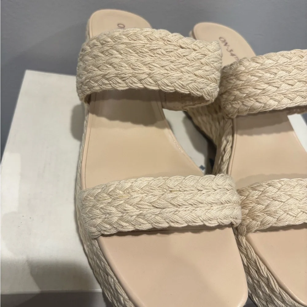On 34th Womens Norinarf Braided Slip On Platform Sandals #16